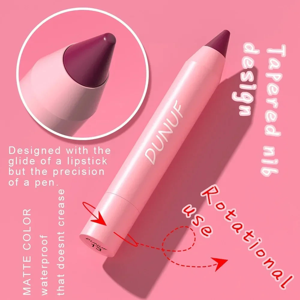 18 Color Matte Lipstick Pen Waterproof Lip Liner Pencil - LIPOXI