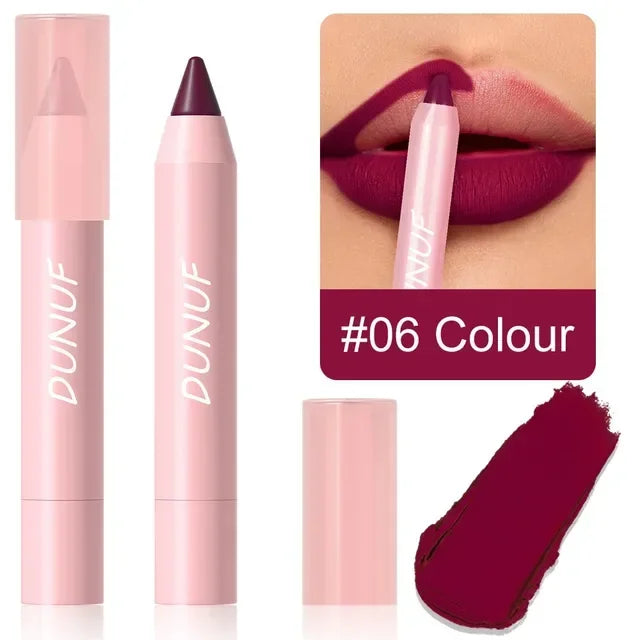 18 Color Matte Lipstick Pen Waterproof Lip Liner Pencil - LIPOXI