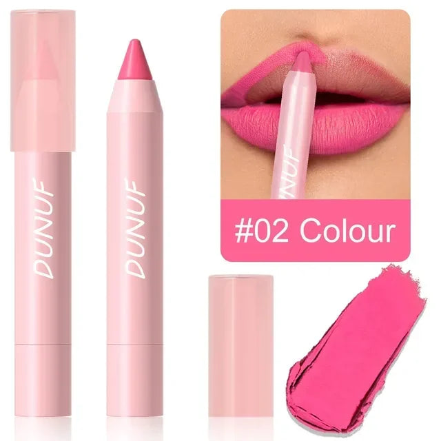 18 Color Matte Lipstick Pen Waterproof Lip Liner Pencil - LIPOXI