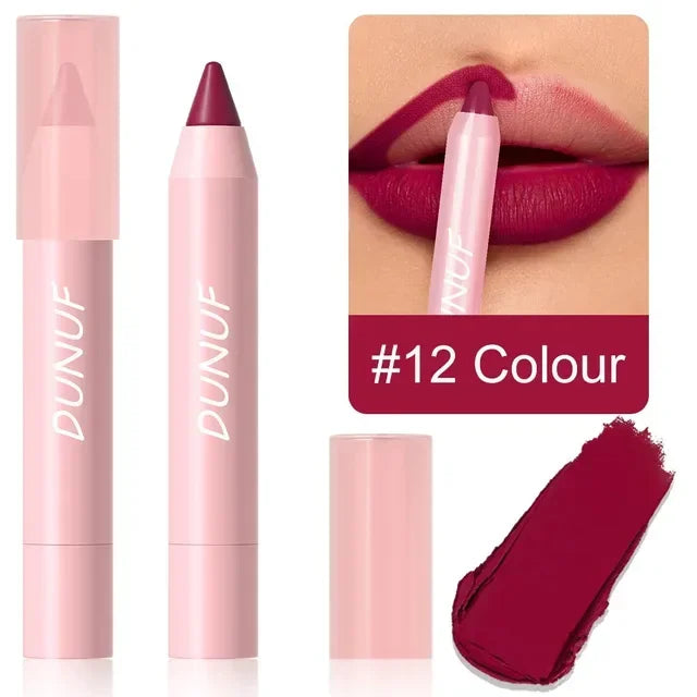 18 Color Matte Lipstick Pen Waterproof Lip Liner Pencil - LIPOXI