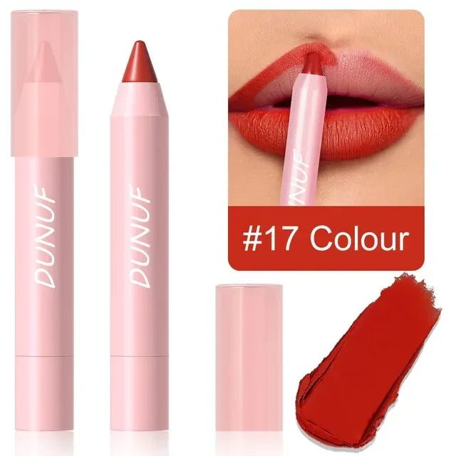18 Color Matte Lipstick Pen Waterproof Lip Liner Pencil - LIPOXI