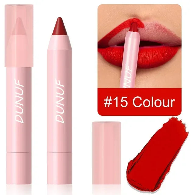 18 Color Matte Lipstick Pen Waterproof Lip Liner Pencil - LIPOXI