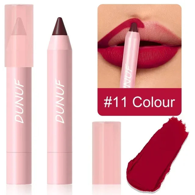 18 Color Matte Lipstick Pen Waterproof Lip Liner Pencil - LIPOXI