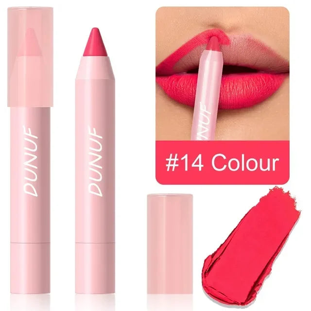 18 Color Matte Lipstick Pen Waterproof Lip Liner Pencil - LIPOXI