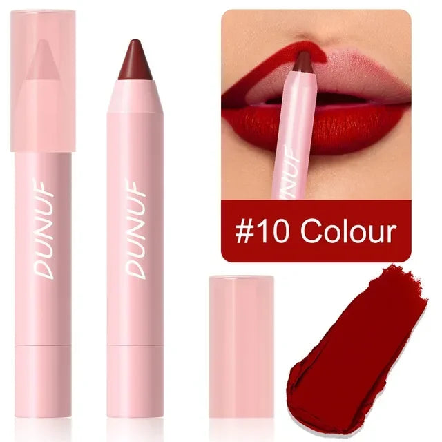 18 Color Matte Lipstick Pen Waterproof Lip Liner Pencil - LIPOXI