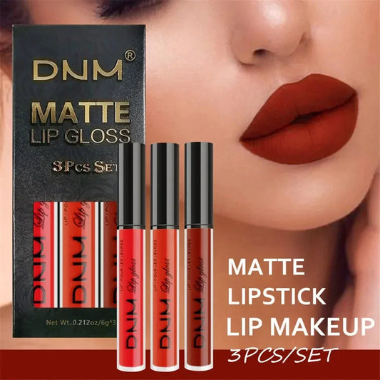 3 Colors Set Matte Velvet Lip Gloss Waterproof Long Lasting - LIPOXI