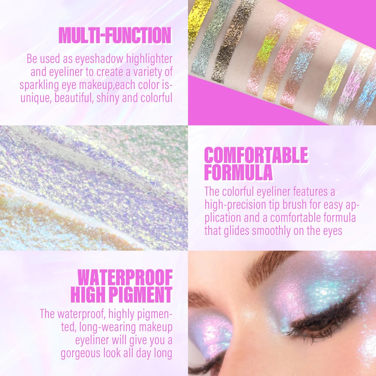 3-Piece High-Pigment Liquid Eyeshadow Set - LIPOXI