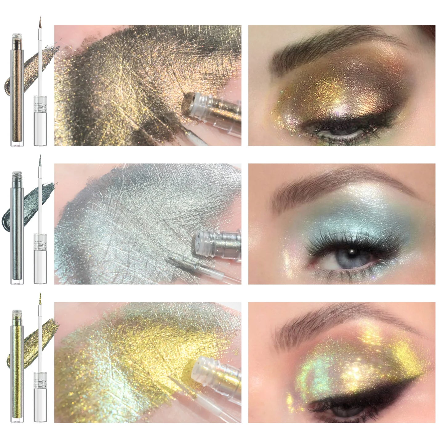 3-Piece High-Pigment Liquid Eyeshadow Set - LIPOXI