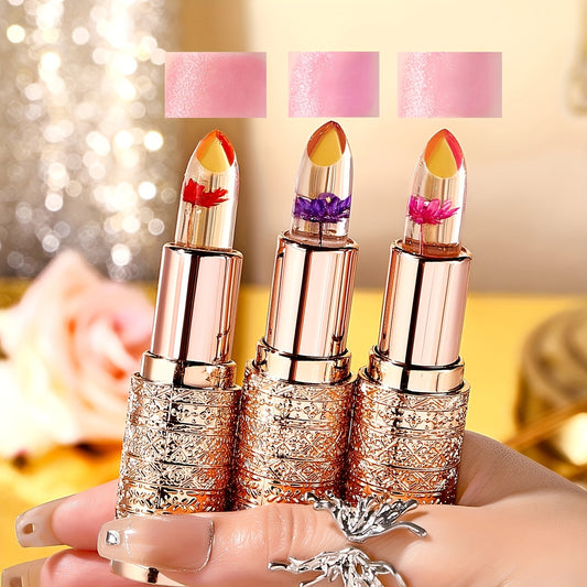 3pcs Color-Changing Gold Foil Lip Balm - LIPOXI