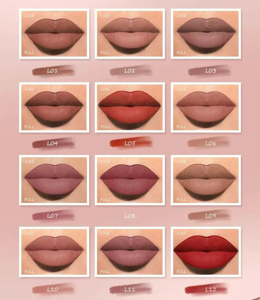 Face Secret 12 Color Lipliner Waterproof LongLasting Velvet Matte - LIPOXI