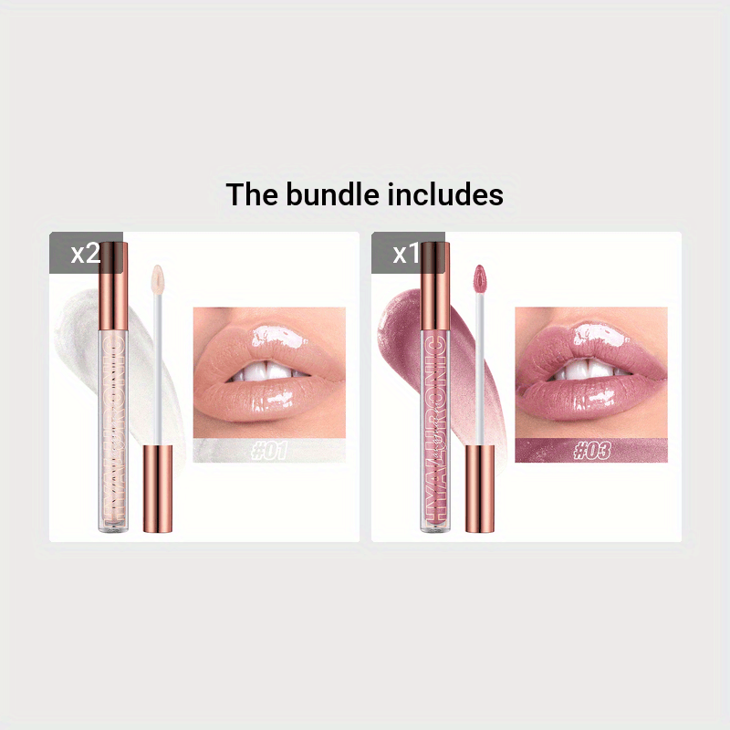 Hyaluronic Acid Glitter Lip Gloss Set - LIPOXI