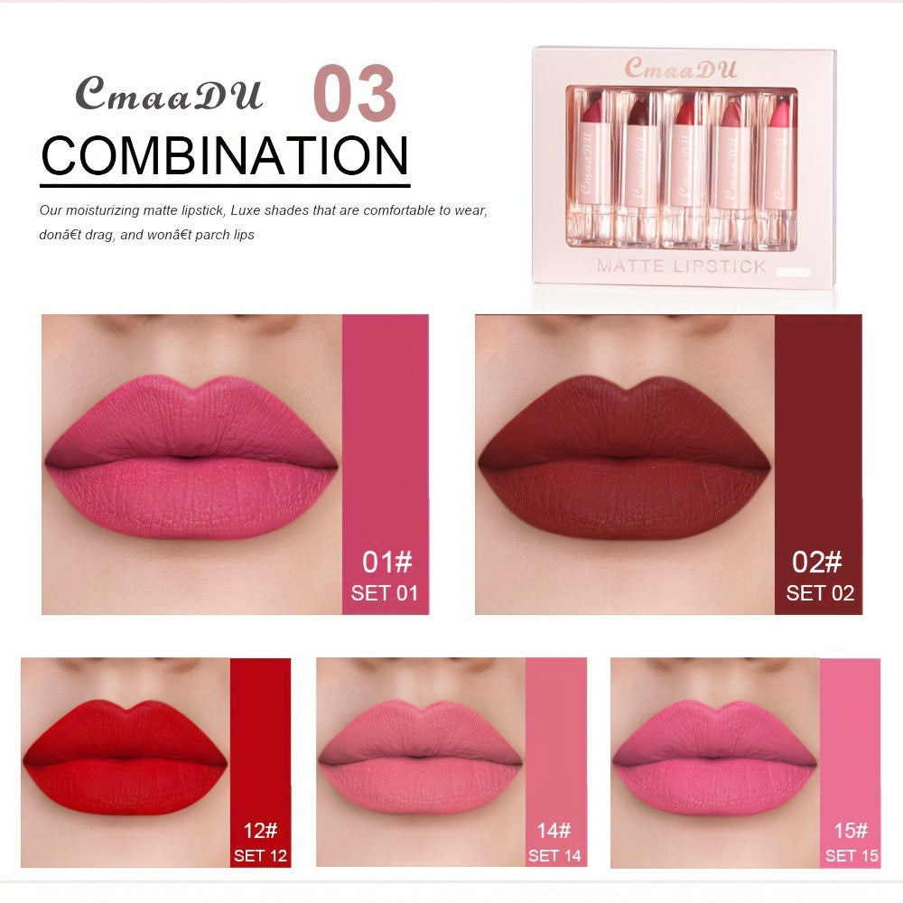 Lip Luxe: 5-Piece Matte Lipstick Set - LIPOXI