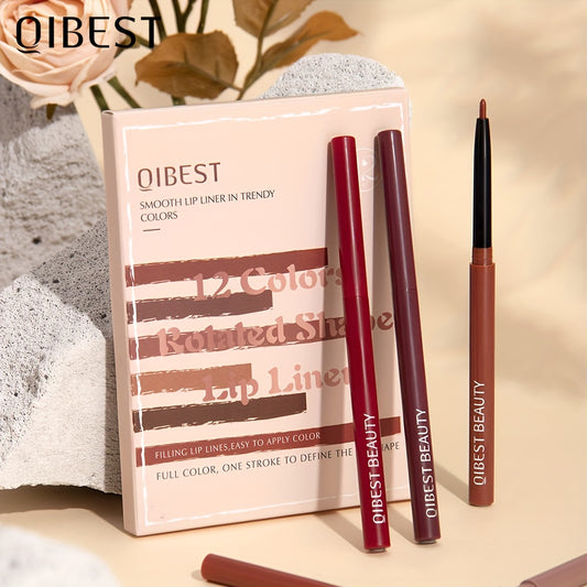 Qibest 12-Color Lip Liner Set - LIPOXI