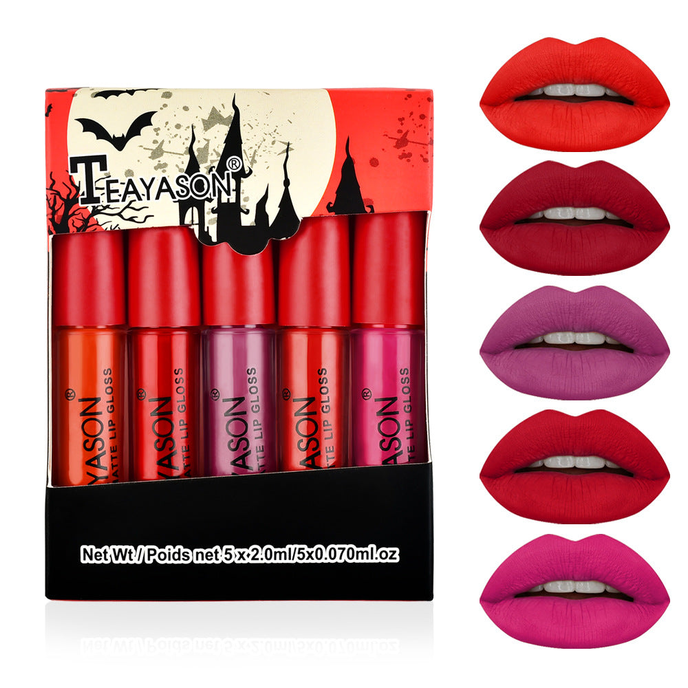 5pcs Matte Rose Lip Gloss Set - LIPOXI