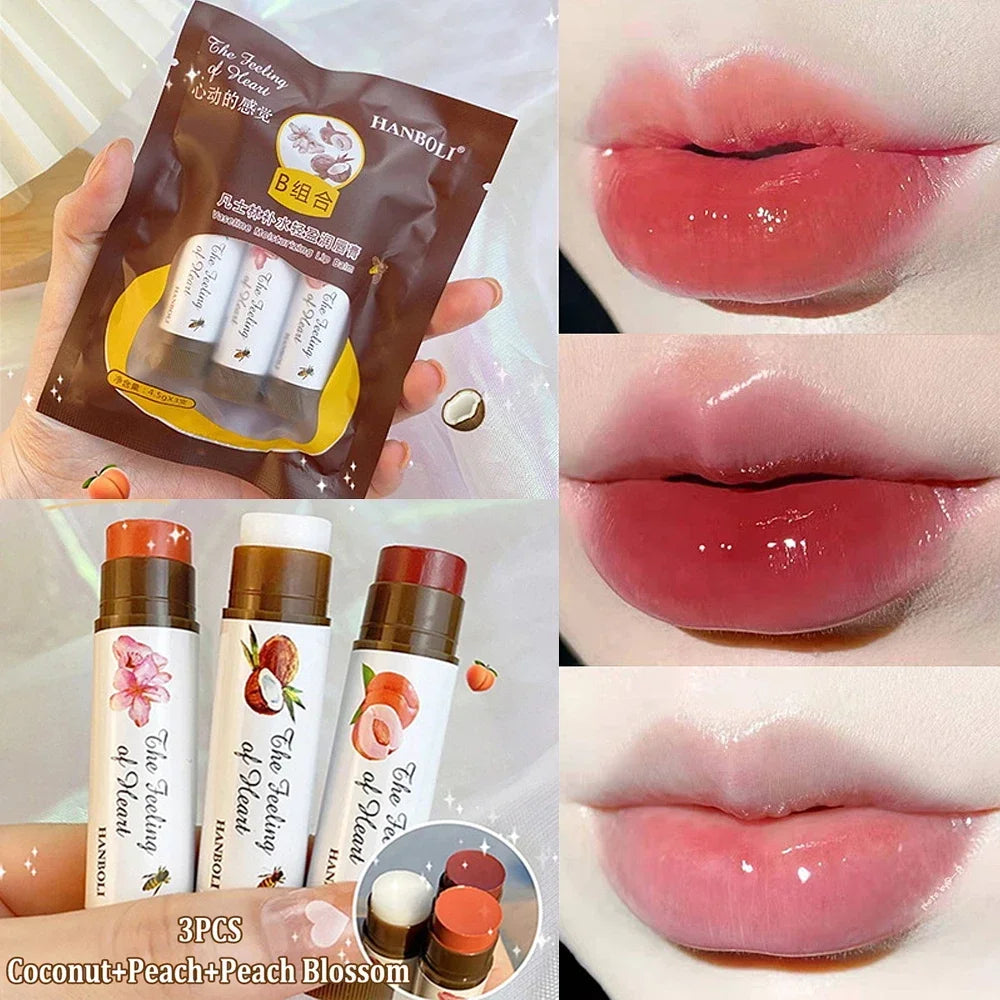 1/3PCS Set Colored Lip Balm Moisturizing Lips Tint Waterproof - LIPOXI