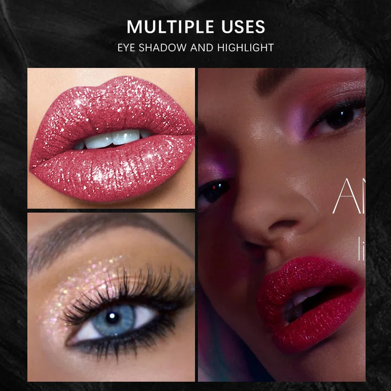 12 Vibrant Glitter Lip Gloss Collection - LIPOXI