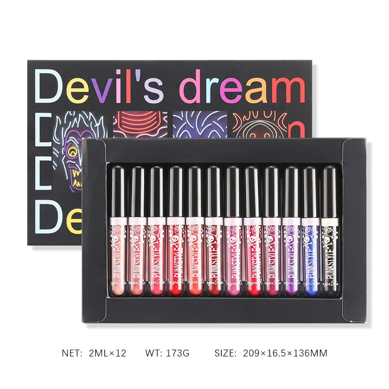 12 Vibrant Glitter Lip Gloss Collection - LIPOXI