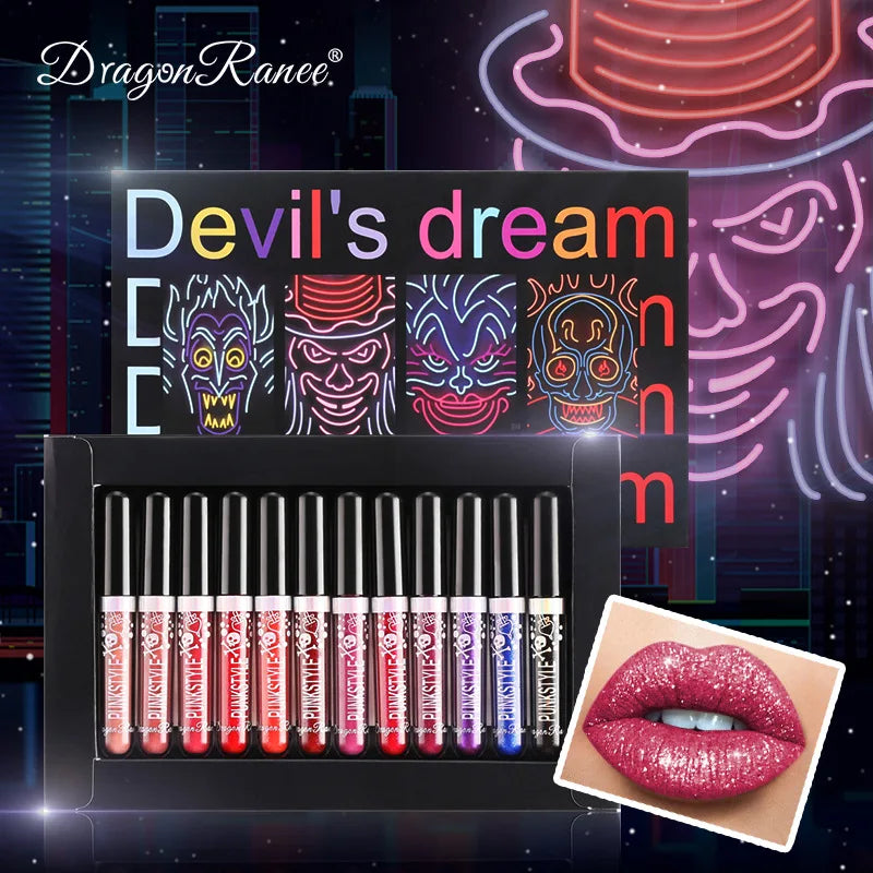 12 Vibrant Glitter Lip Gloss Collection - LIPOXI