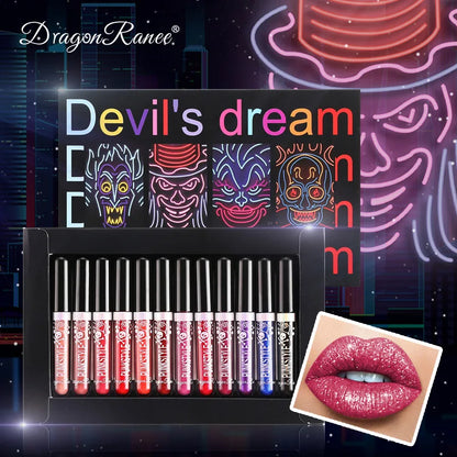 12 Vibrant Glitter Lip Gloss Collection - LIPOXI