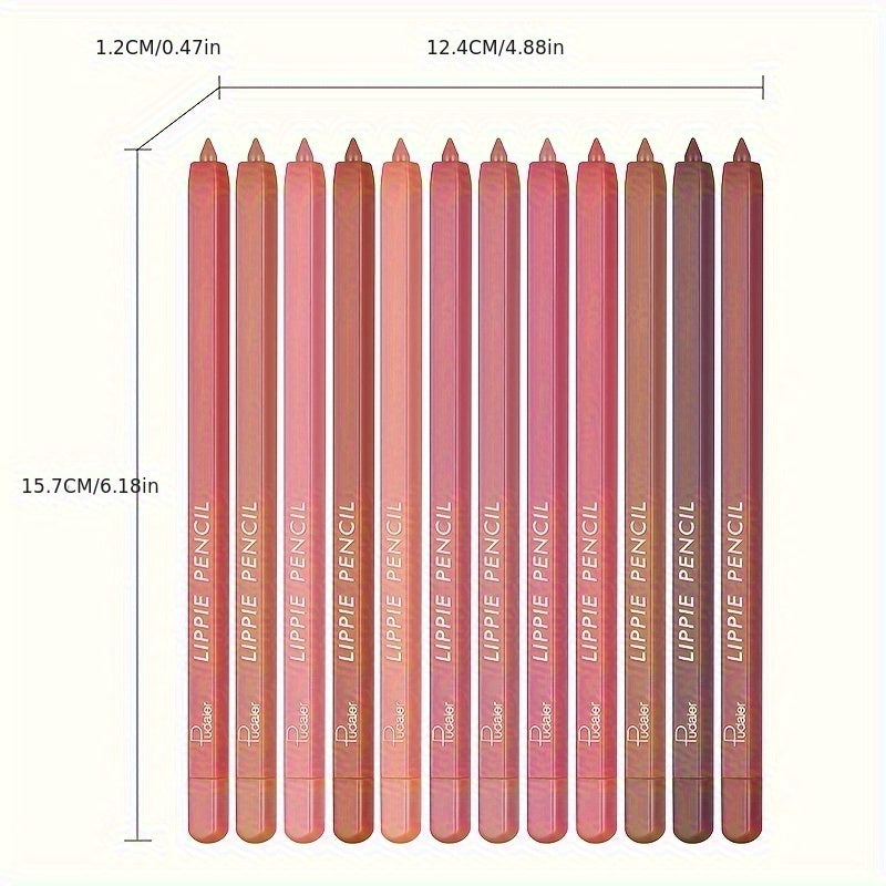 Vibrant 12-Color Lipliner Set - LIPOXI