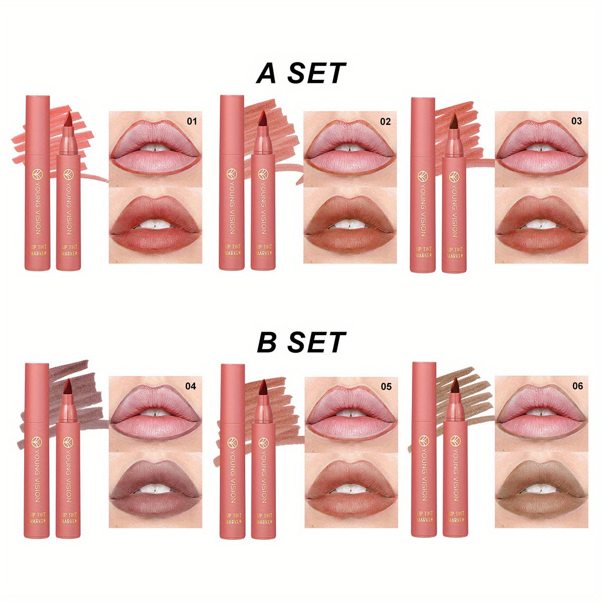 Nude Matte Lip Tint Marker Trio - LIPOXI