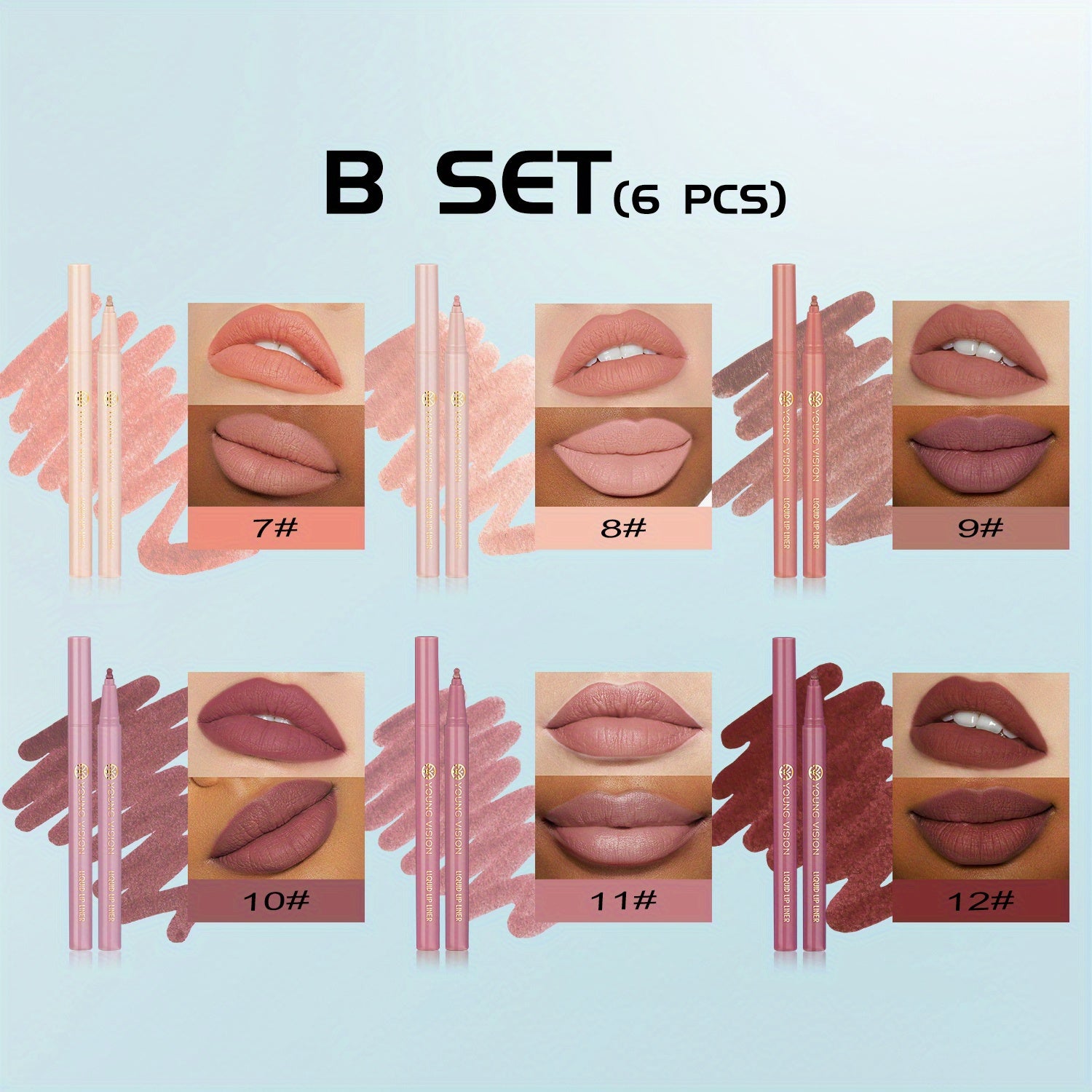 6-Piece Lipstick & Lipliner Set - LIPOXI