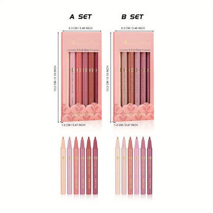 6-Piece Lipstick & Lipliner Set - LIPOXI