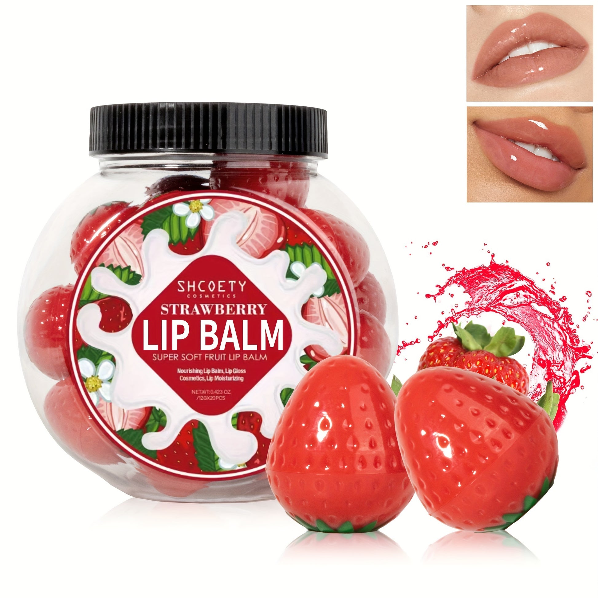 20pcs Strawberry Lip Balm Set - LIPOXI