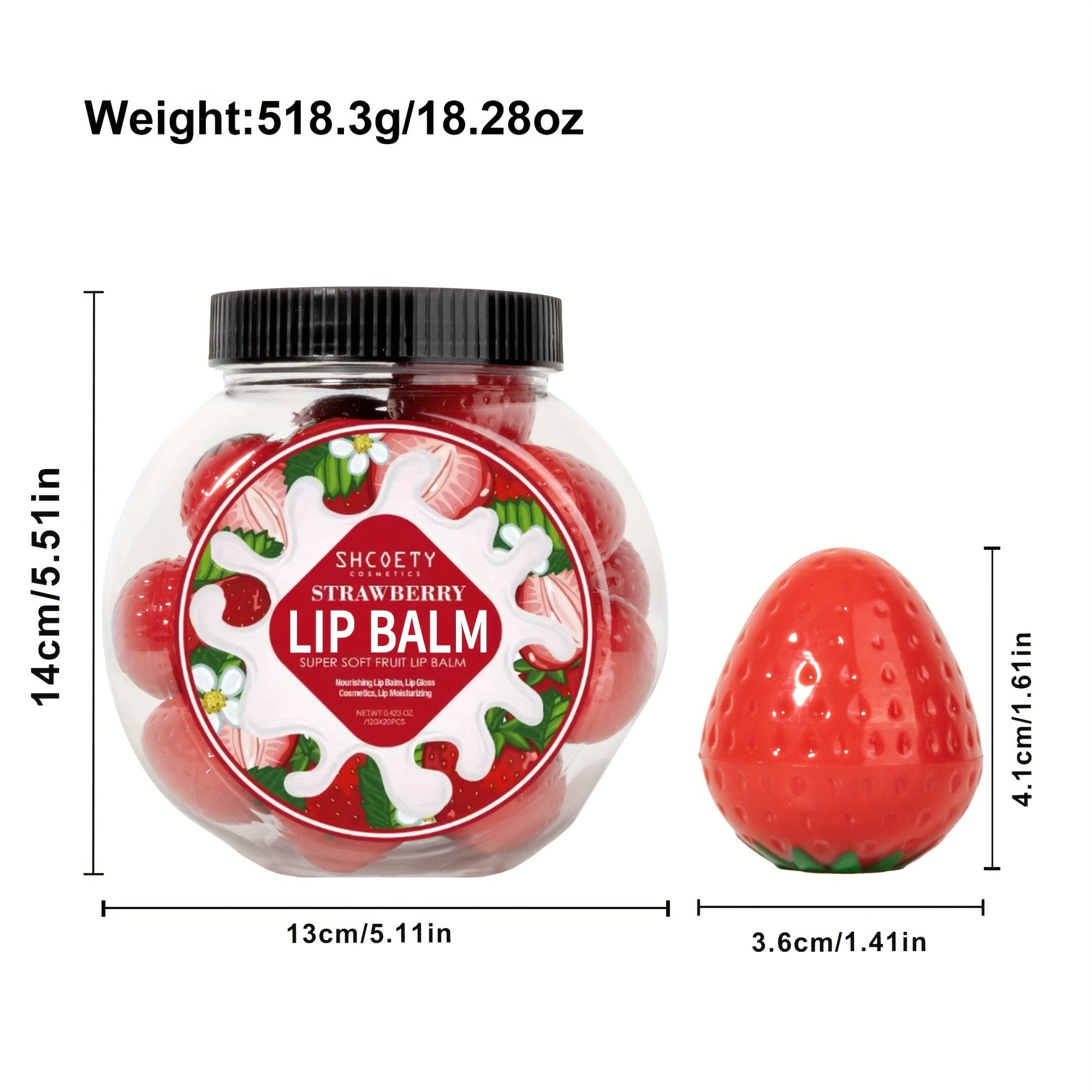 20pcs Strawberry Lip Balm Set - LIPOXI