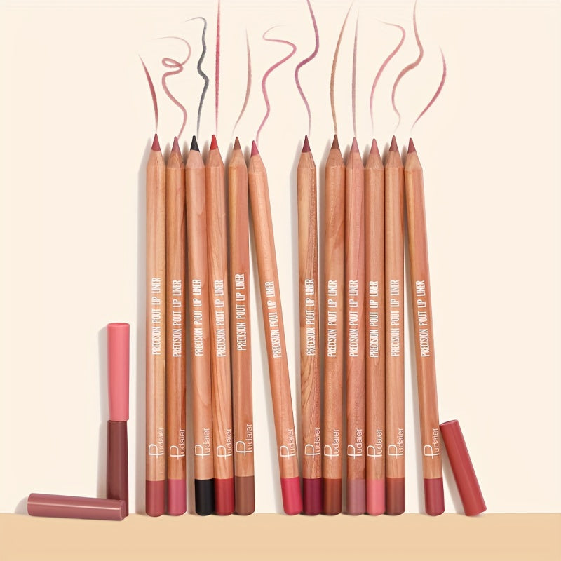 Matte Dream: 12pcs Nude Lip Liner Set - LIPOXI