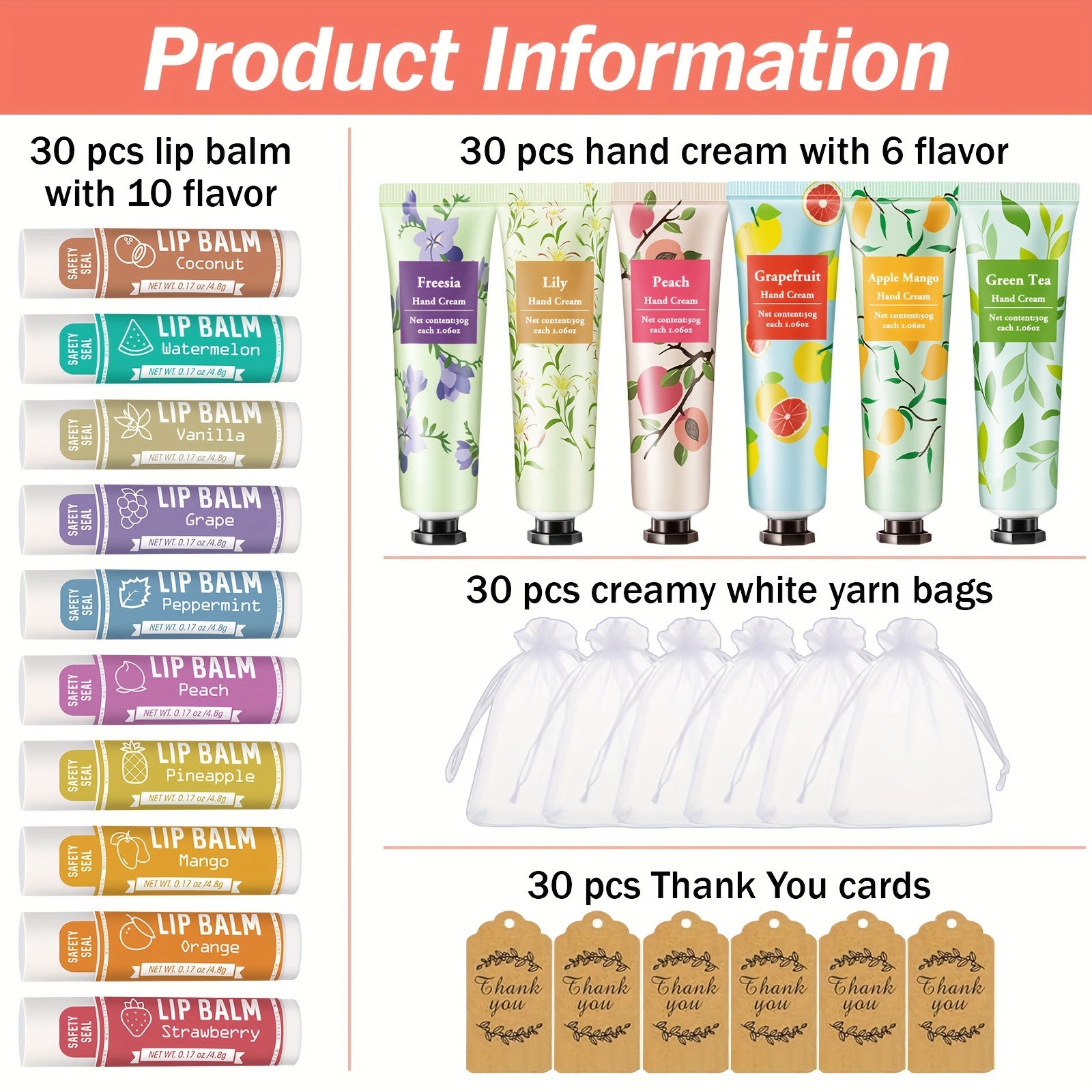 30 Luxury Hand Cream & Lip Balm Gift Sets - LIPOXI