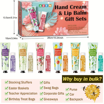 30 Luxury Hand Cream & Lip Balm Gift Sets - LIPOXI