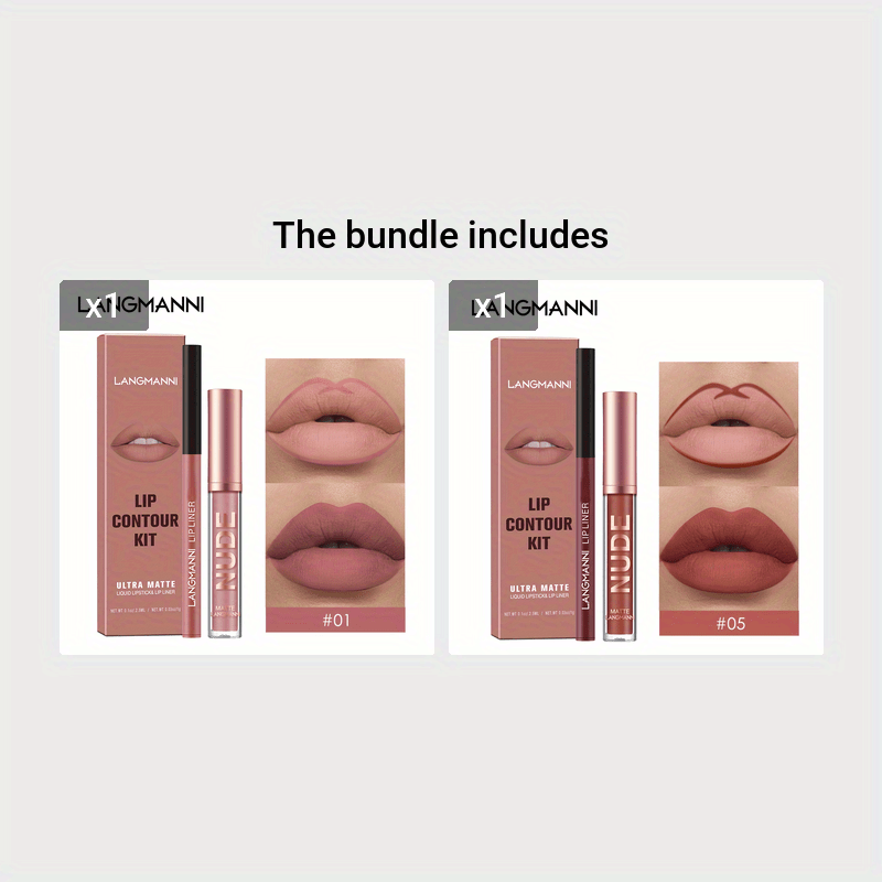 6 Color 2 In 1 Lip Liner & Gloss Set - LIPOXI