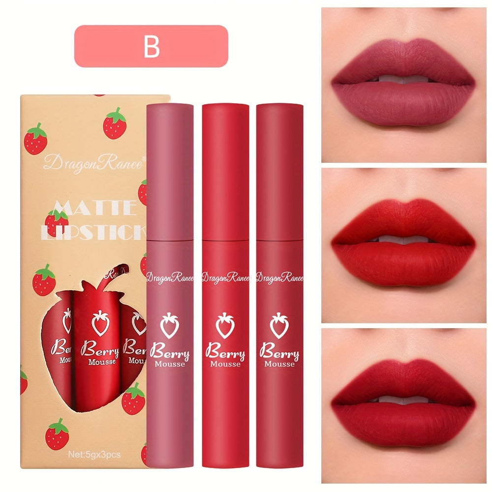 3-Color Velvet Matte Lipstick - LIPOXI