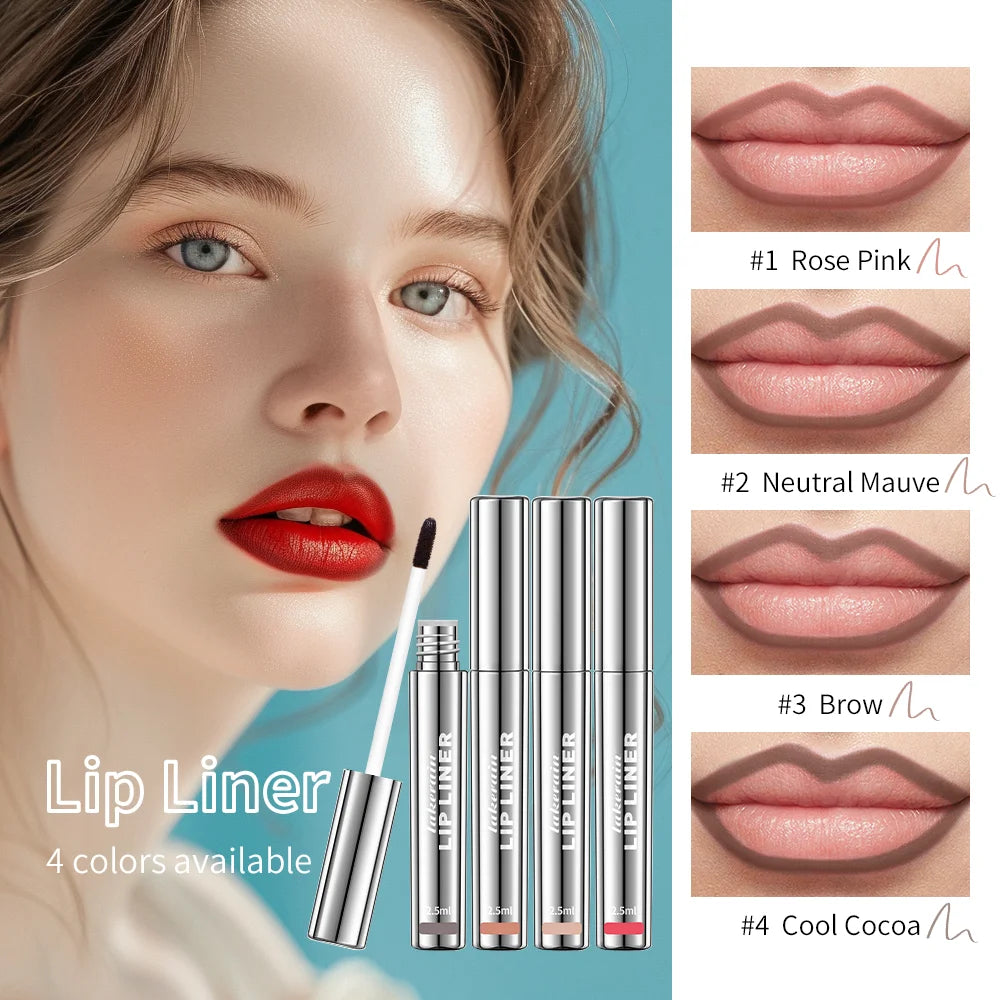 4 Colors Peel Off Lip Liner for Long Lasting Moisturising Lips