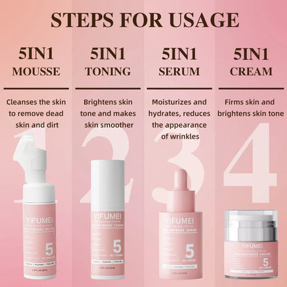 4-Piece 5-in-1 Hyaluronic Skincare Set - LIPOXI