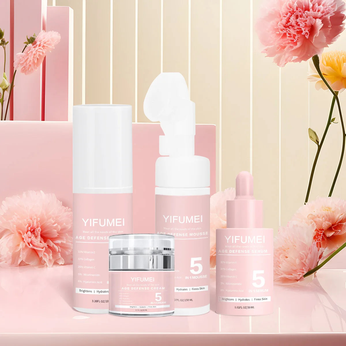 4-Piece 5-in-1 Hyaluronic Skincare Set - LIPOXI