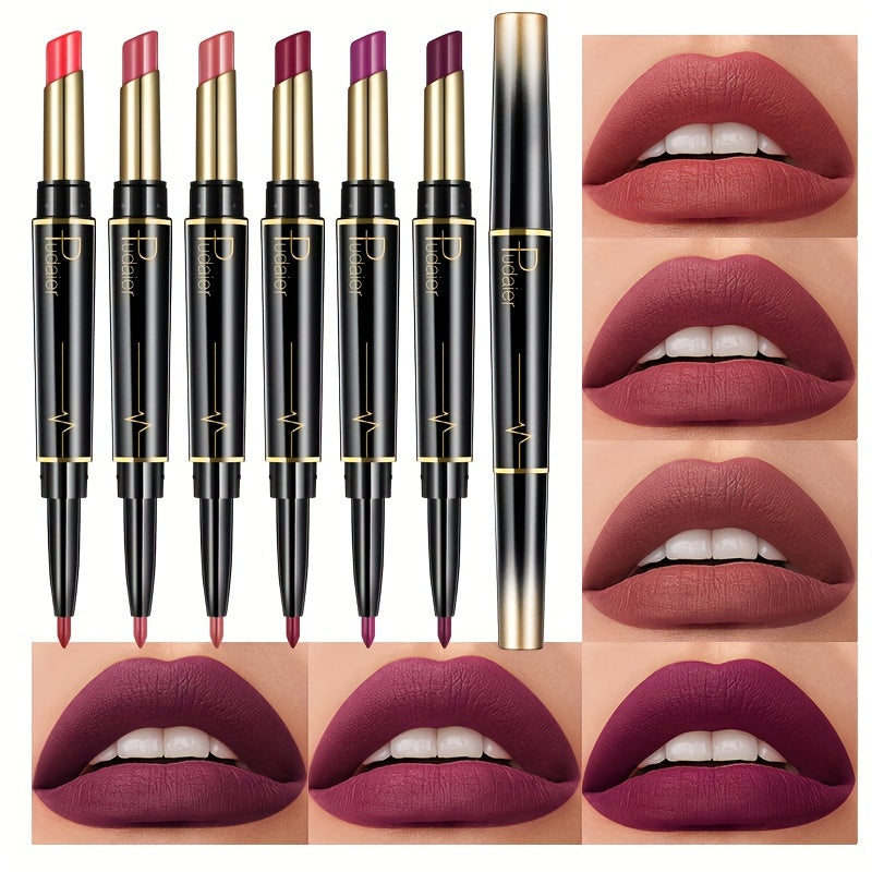 Pudaier 6-Pack Lip Liner & Lipstick Set - LIPOXI