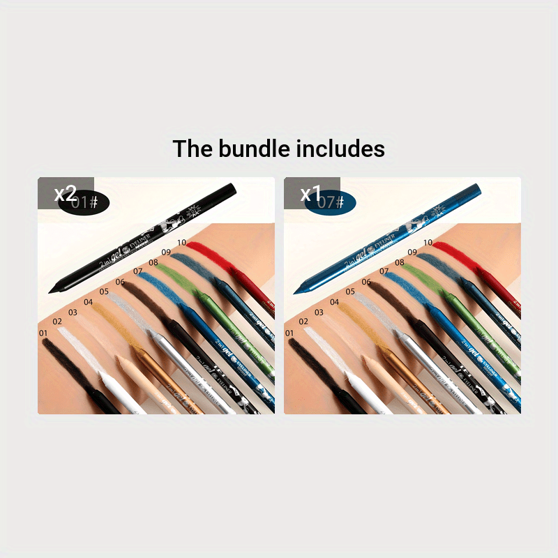 Vibrant 10-Color Eyeliner Set - LIPOXI