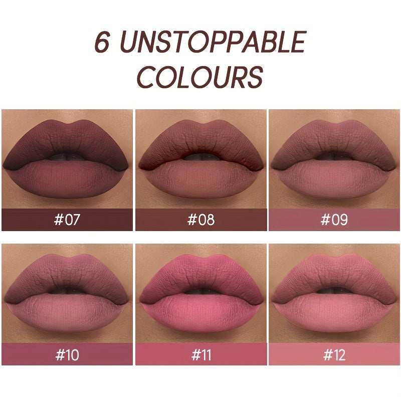 Velvet Kiss: 6 Color Matte Lipstick & Liner Set - LIPOXI