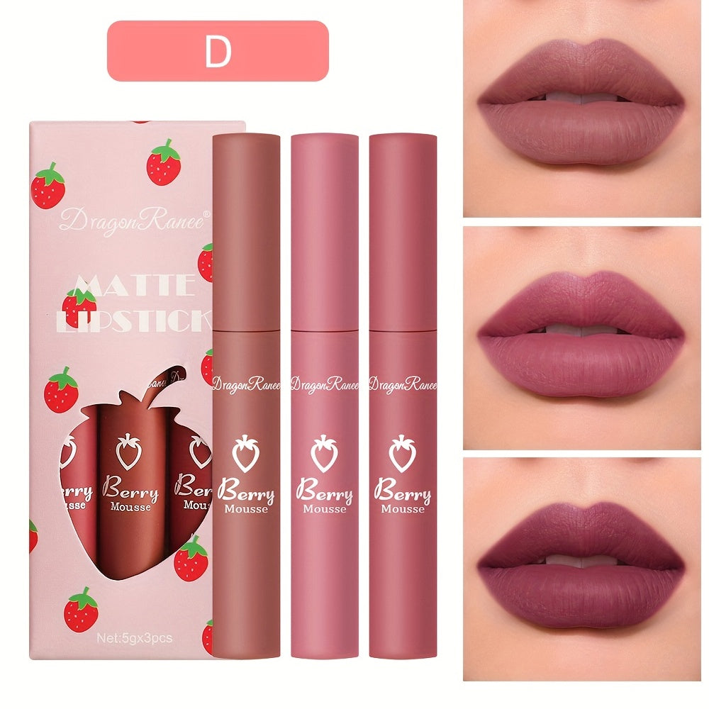 3-Color Velvet Matte Lipstick - LIPOXI