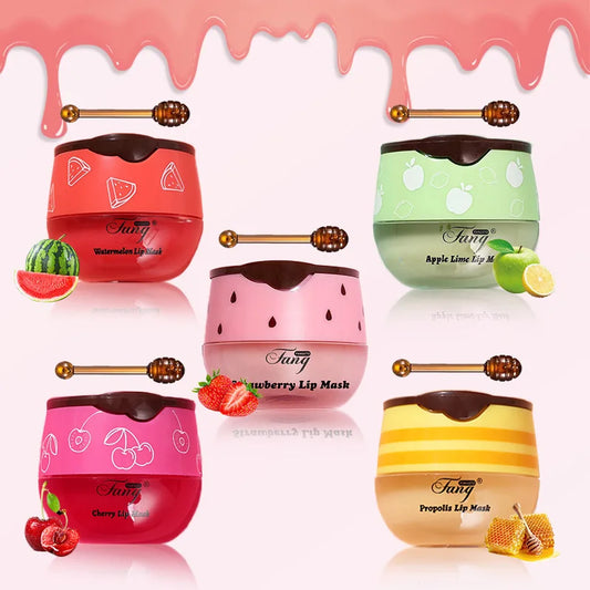 5.5g Lip Sleep Mask Night Moisturizing Strawberry Honey Care - LIPOXI