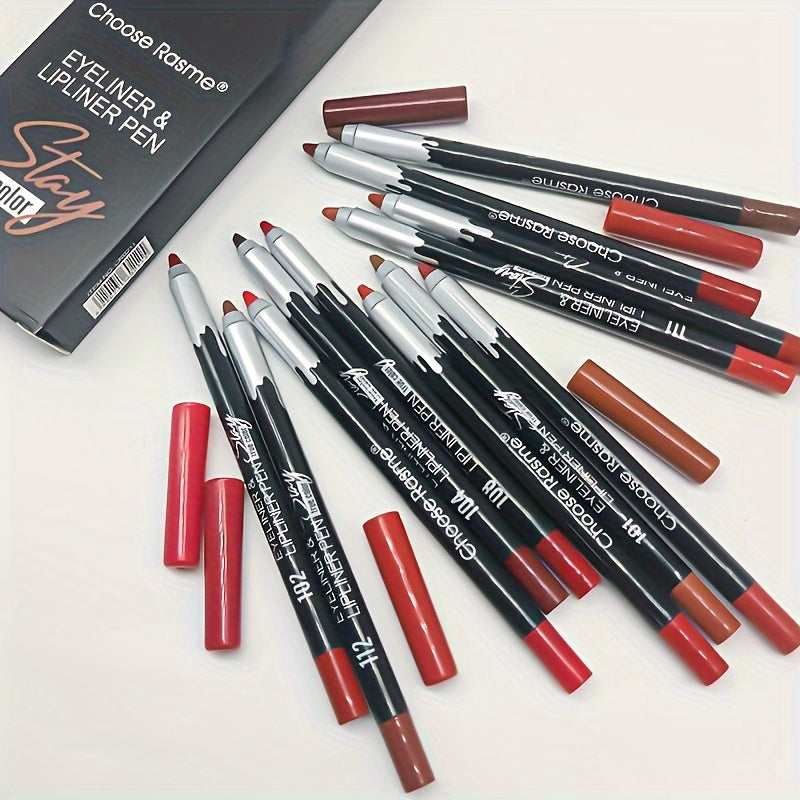 Vibrant 12pcs Lip Liner & Foam Pen Set - LIPOXI