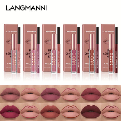 6 Color 2 In 1 Lip Liner & Gloss Set - LIPOXI