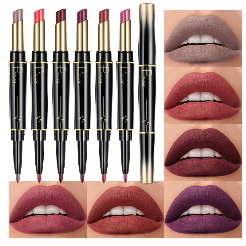 Pudaier 6-Pack Lip Liner & Lipstick Set - LIPOXI