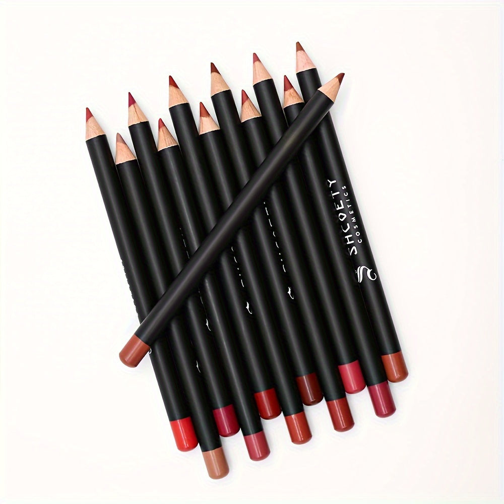 Nude Elegance: 12-Color Matte Lipstick & Liner Set - LIPOXI