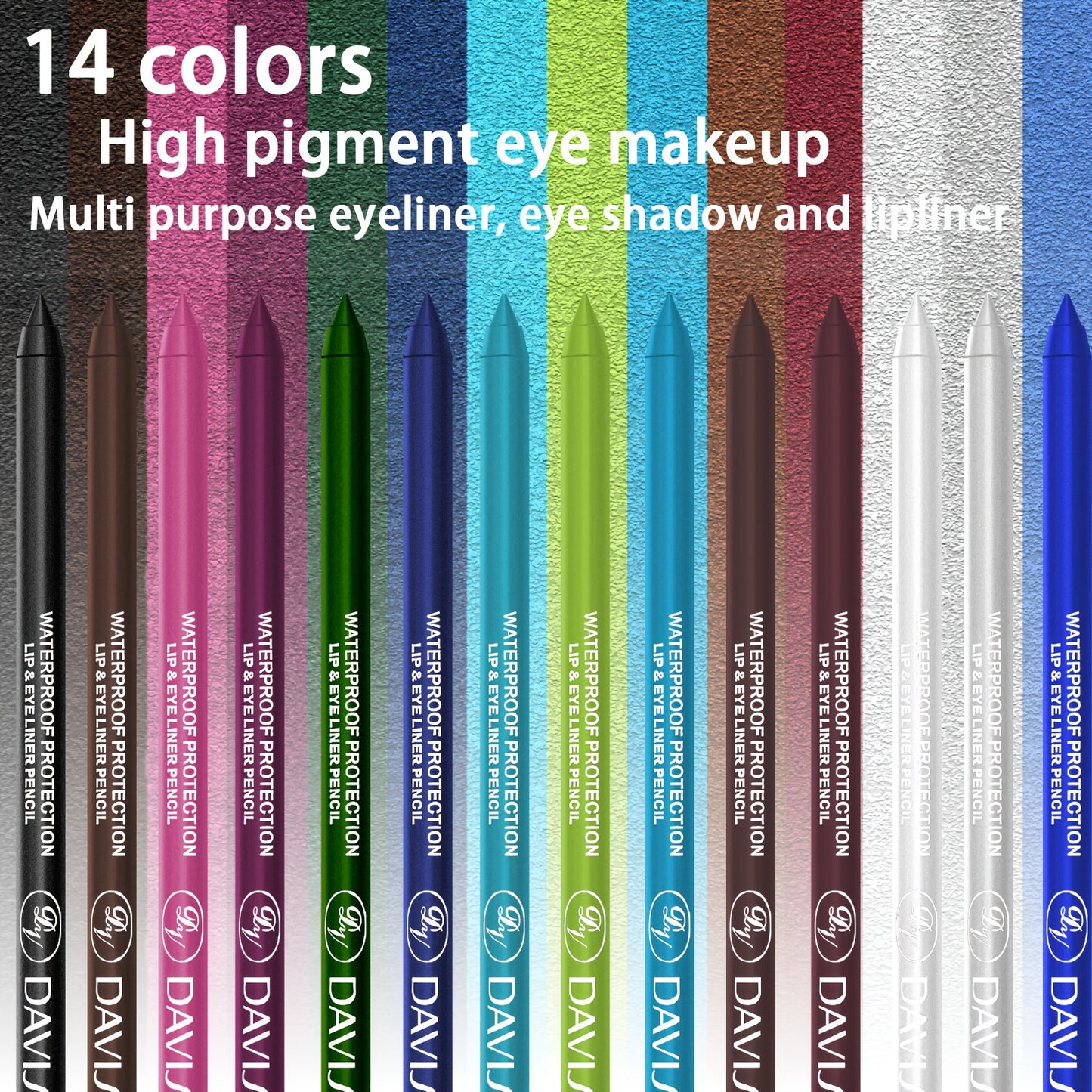 Vibrant 14-Piece Eyeshadow & Eyeliner Pencil Set - LIPOXI