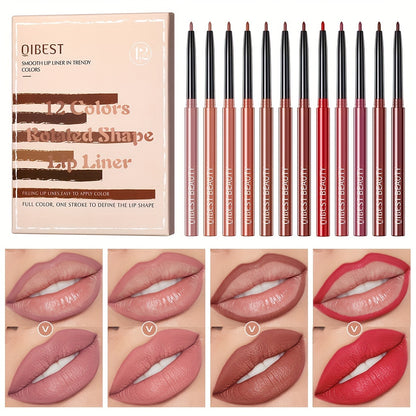 Qibest 12-Color Lip Liner Set - LIPOXI