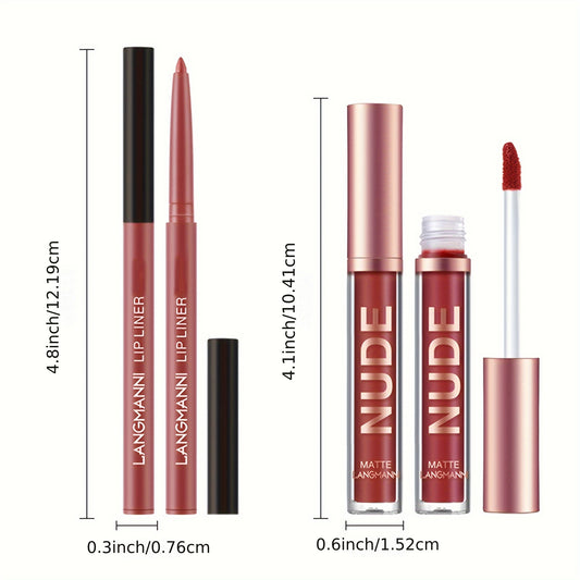 6 Shade 2-in-1 Lip Liner & Gloss Set - LIPOXI