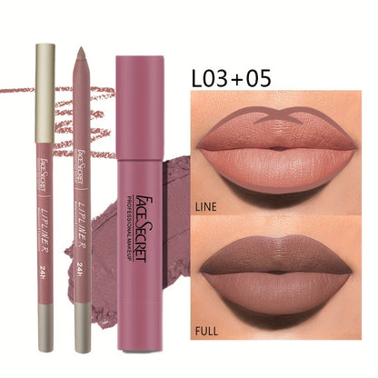 6-Color Lip Liner & Gloss Set - LIPOXI